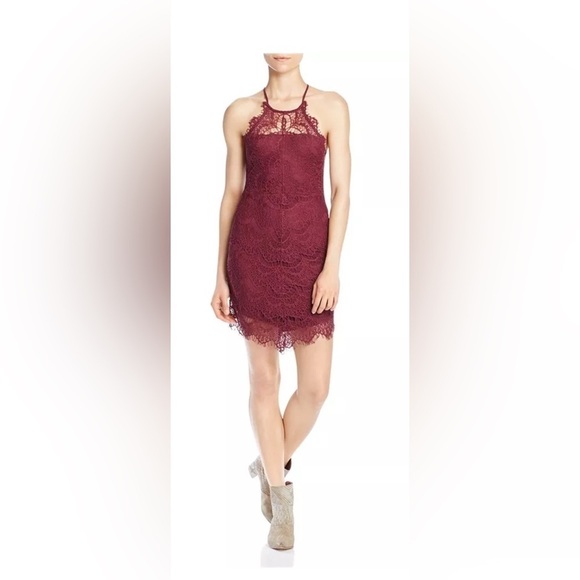 Free People 'She's Got It' ~ Plum Purple Lace Mini Slip Party Dress size XS - Picture 1 of 9